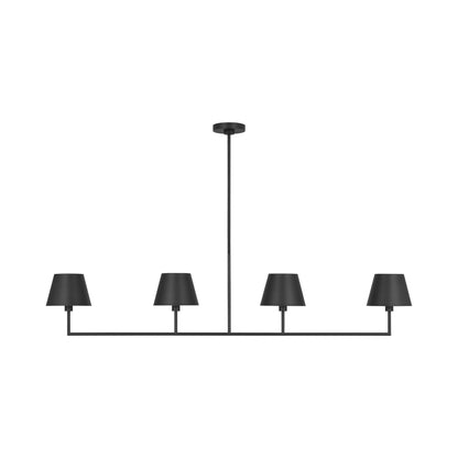 Ender Linear Chandelier in Midnight Black.