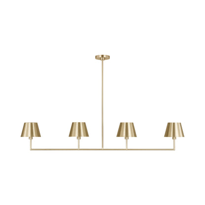 Ender Linear Chandelier in Satin Brass.