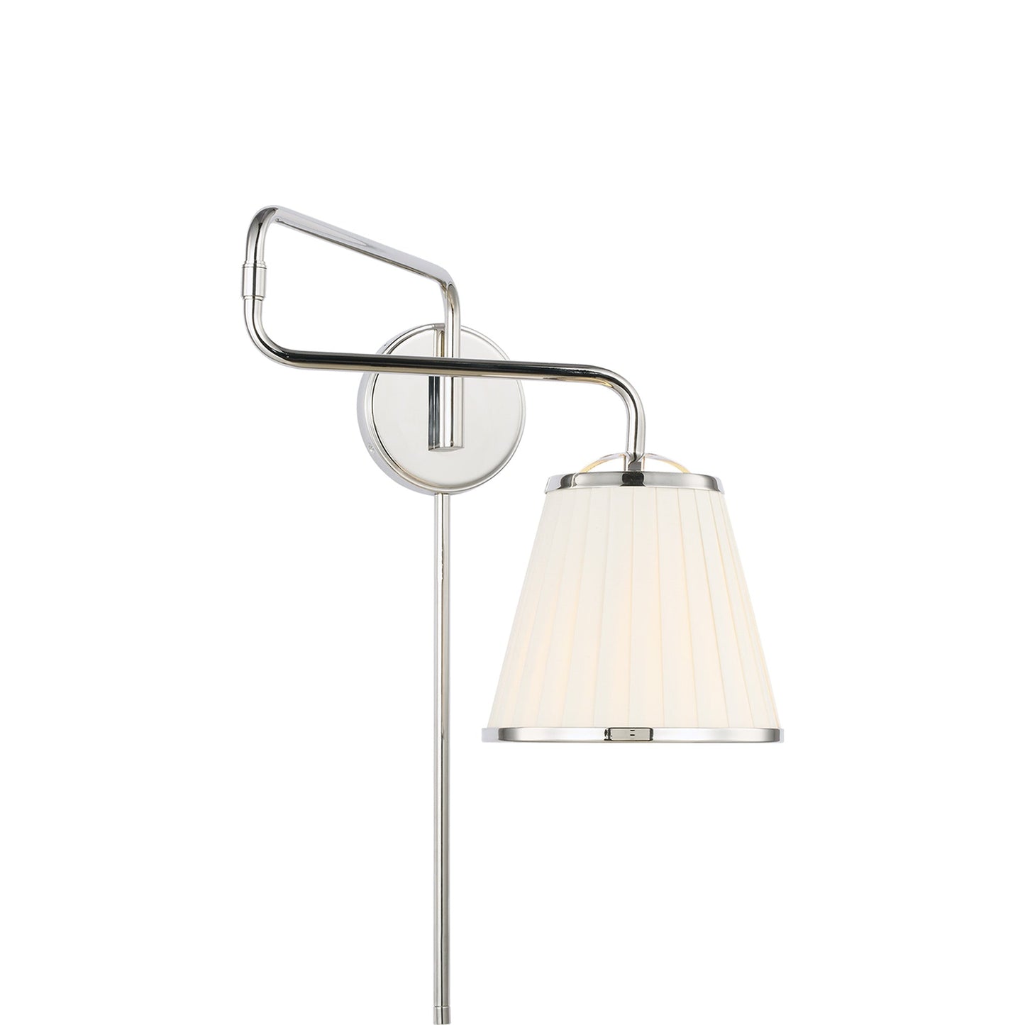 Esther Swing Arm Bath Wall Light in Polished Nickel.