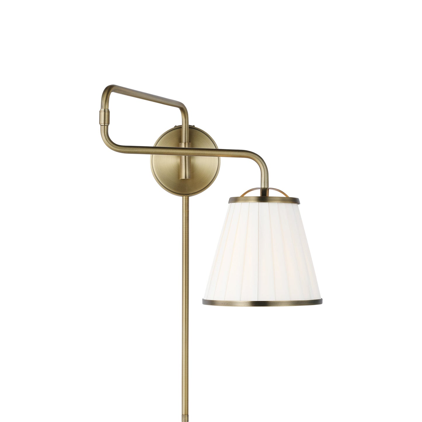 Esther Swing Arm Bath Wall Light in Time Worn Brass.