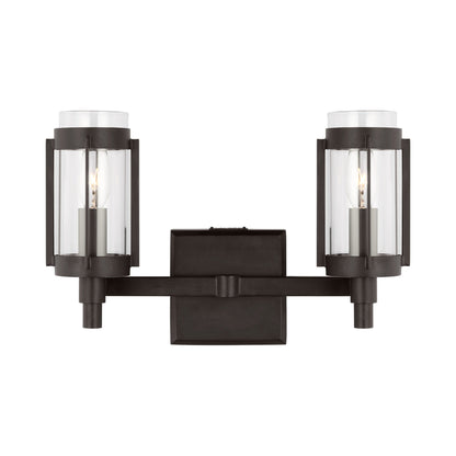 Flynn Bath Vanity Light in Aged Iron (2-Light).