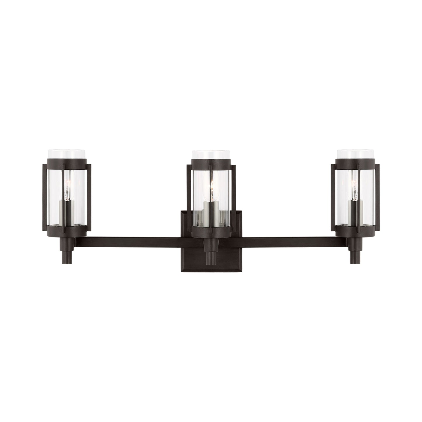 Flynn Bath Vanity Light in Aged Iron (3-Light).