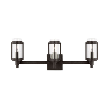 Flynn Bath Vanity Light in Aged Iron (3-Light).