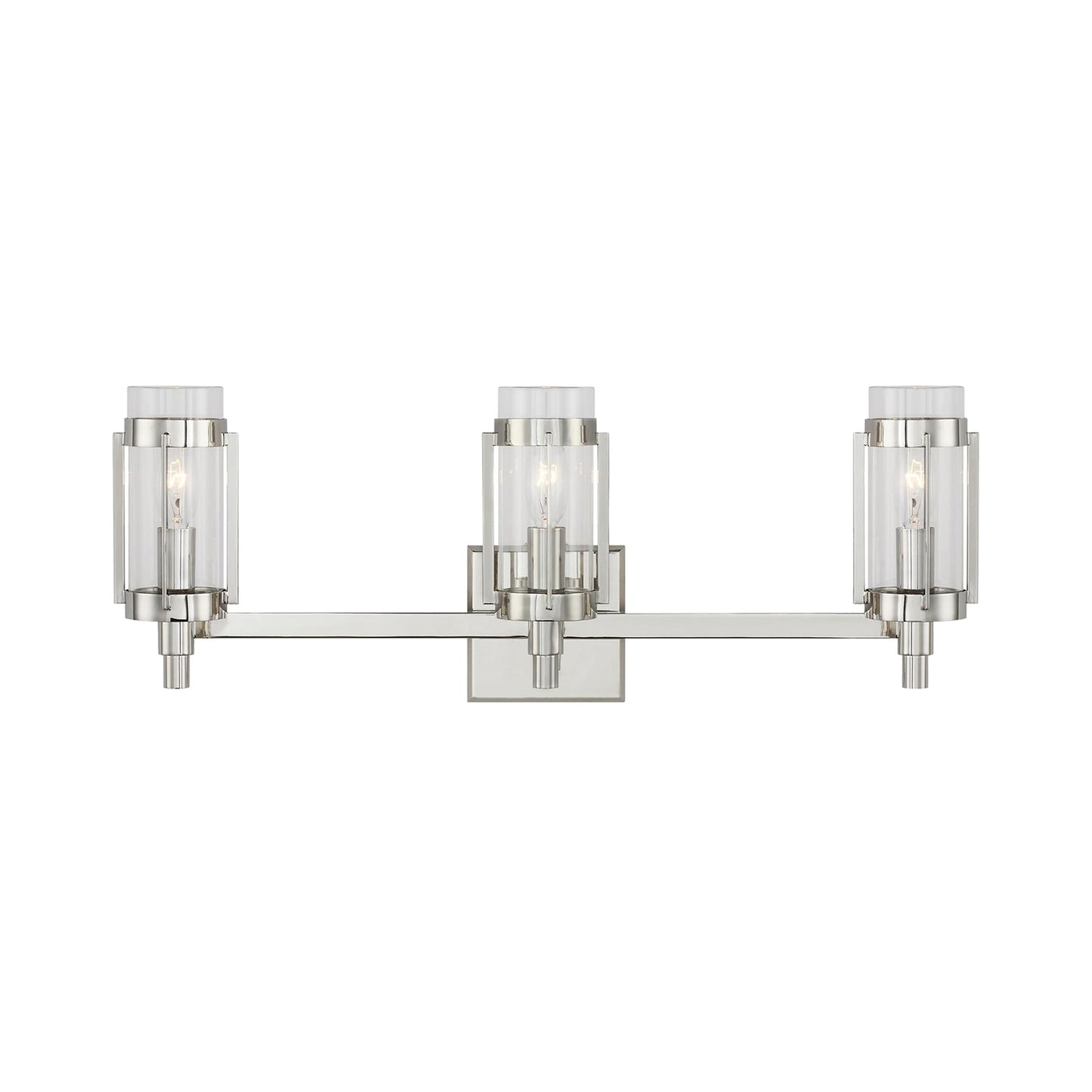 Flynn Bath Vanity Light in Polished Nickel (3-Light).