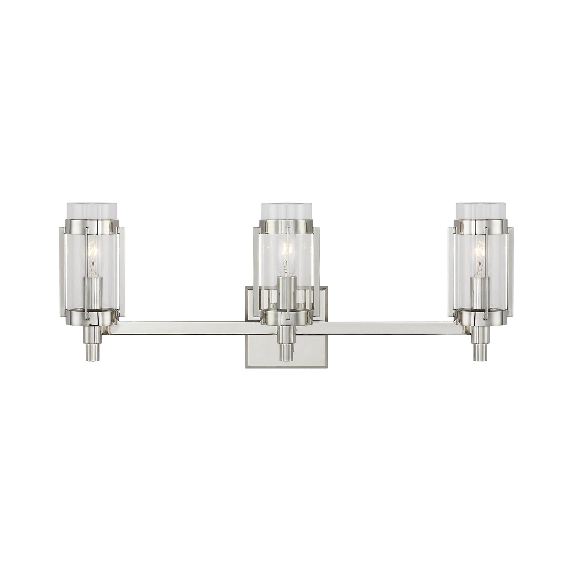 Flynn Bath Vanity Light in Polished Nickel (3-Light).