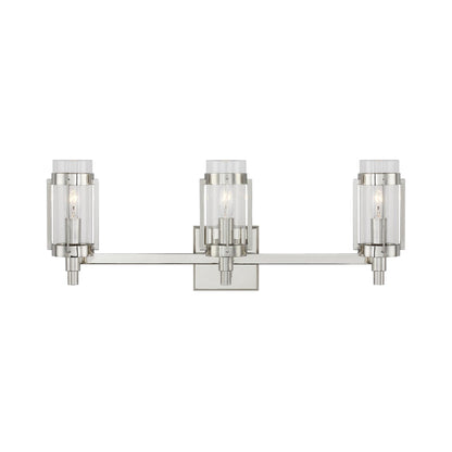 Flynn Bath Vanity Light in Polished Nickel (3-Light).