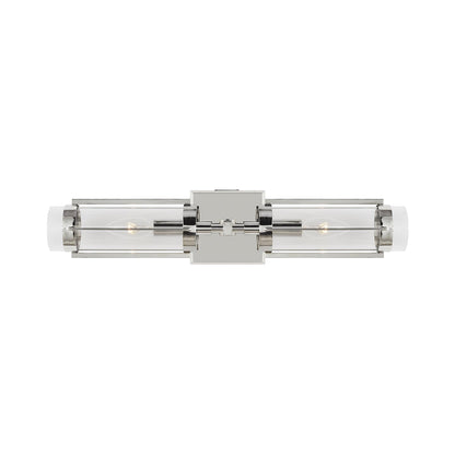 Flynn Linear Bath Wall Light in Polished Nickel.