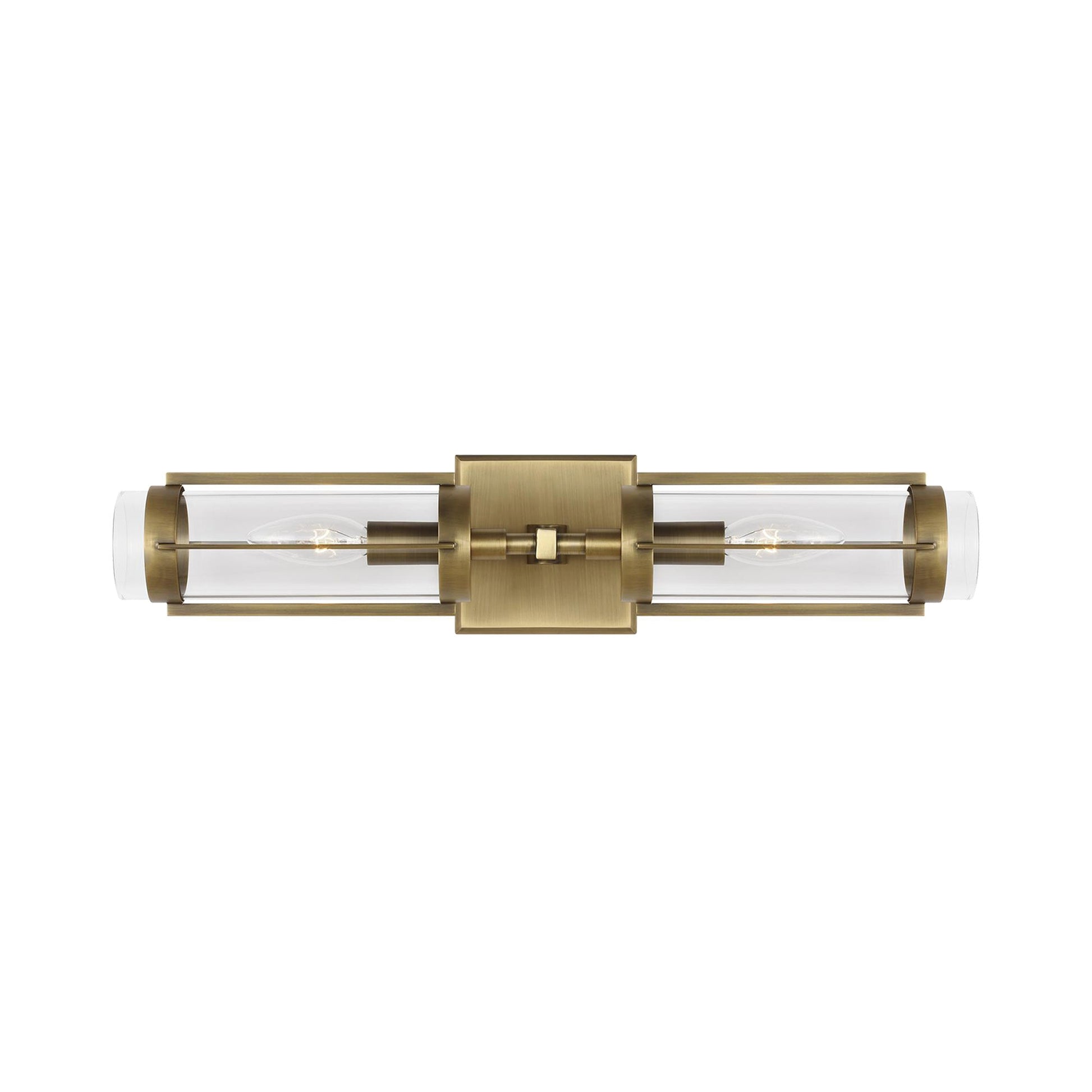 Flynn Linear Bath Wall Light in Time Worn Brass.