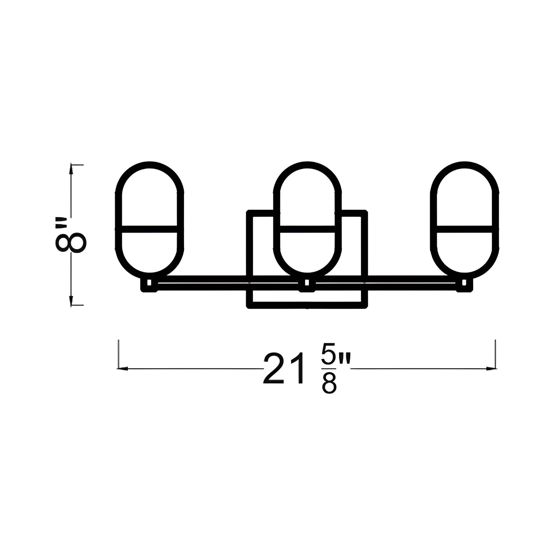 Foster Bath Vanity Light - line drawing.