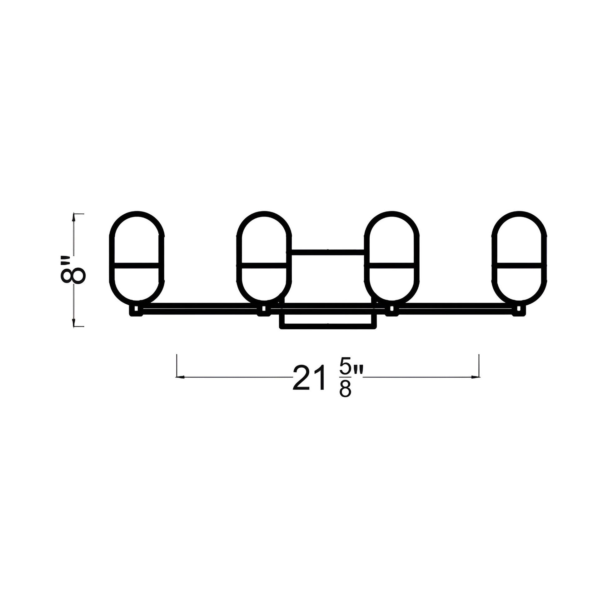 Foster Bath Vanity Light - line drawing.