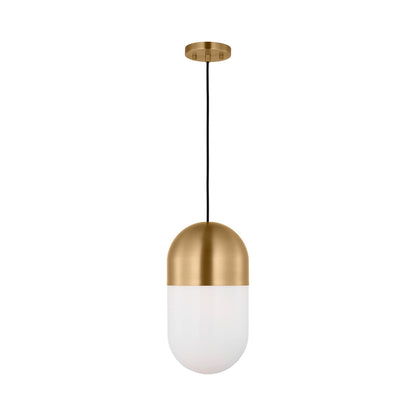Foster Pendant Light in Satin Brass.