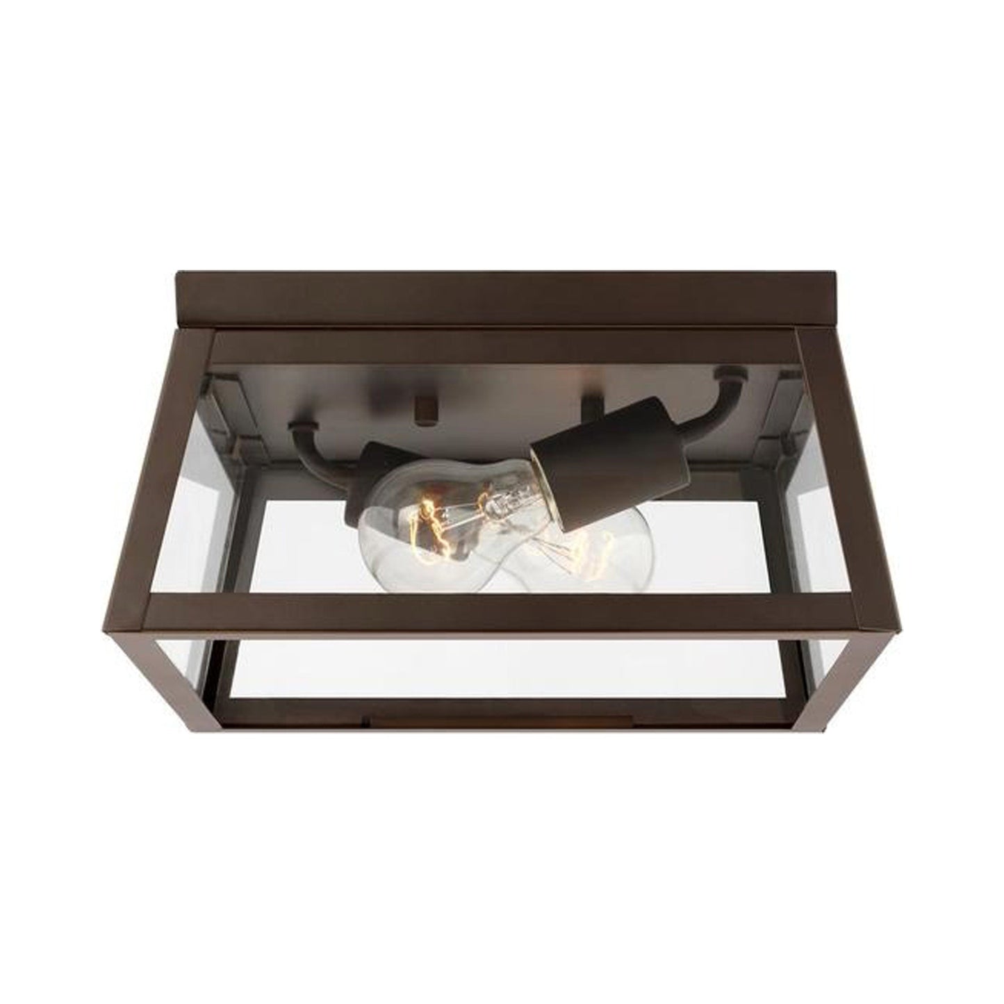 Founders Outdoor Flush Mount Ceiling Light in Antique Bronze (Bulb Not Included).
