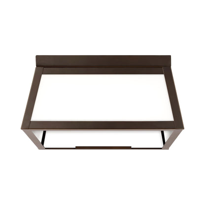 Founders Outdoor Flush Mount Ceiling Light in Antique Bronze (LED Bulb).