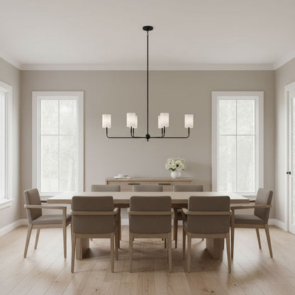 Foxdale Chandelier in dining room.