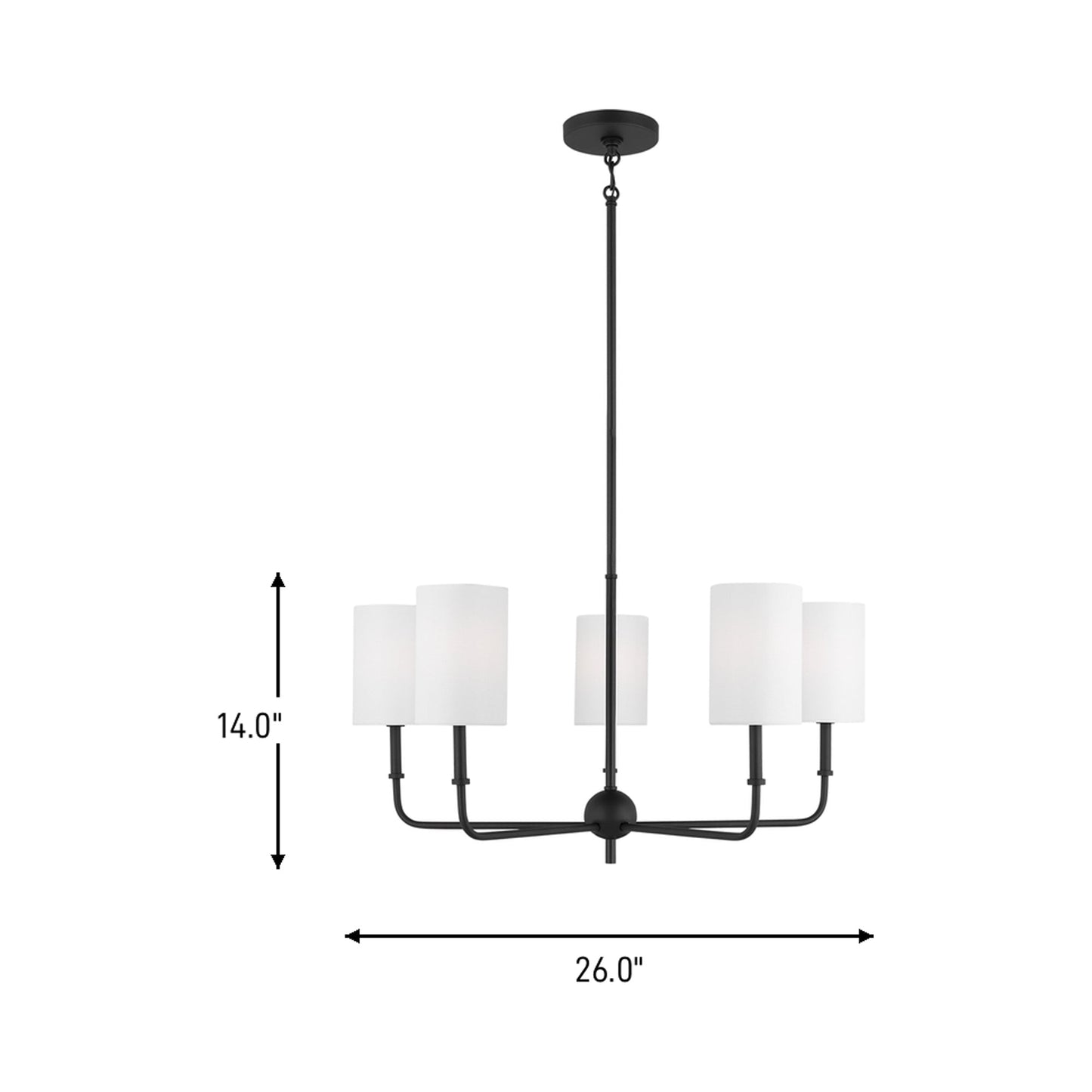 Foxdale Chandelier - line drawing.