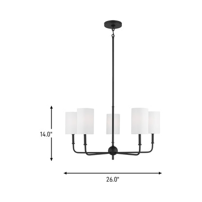 Foxdale Chandelier - line drawing.