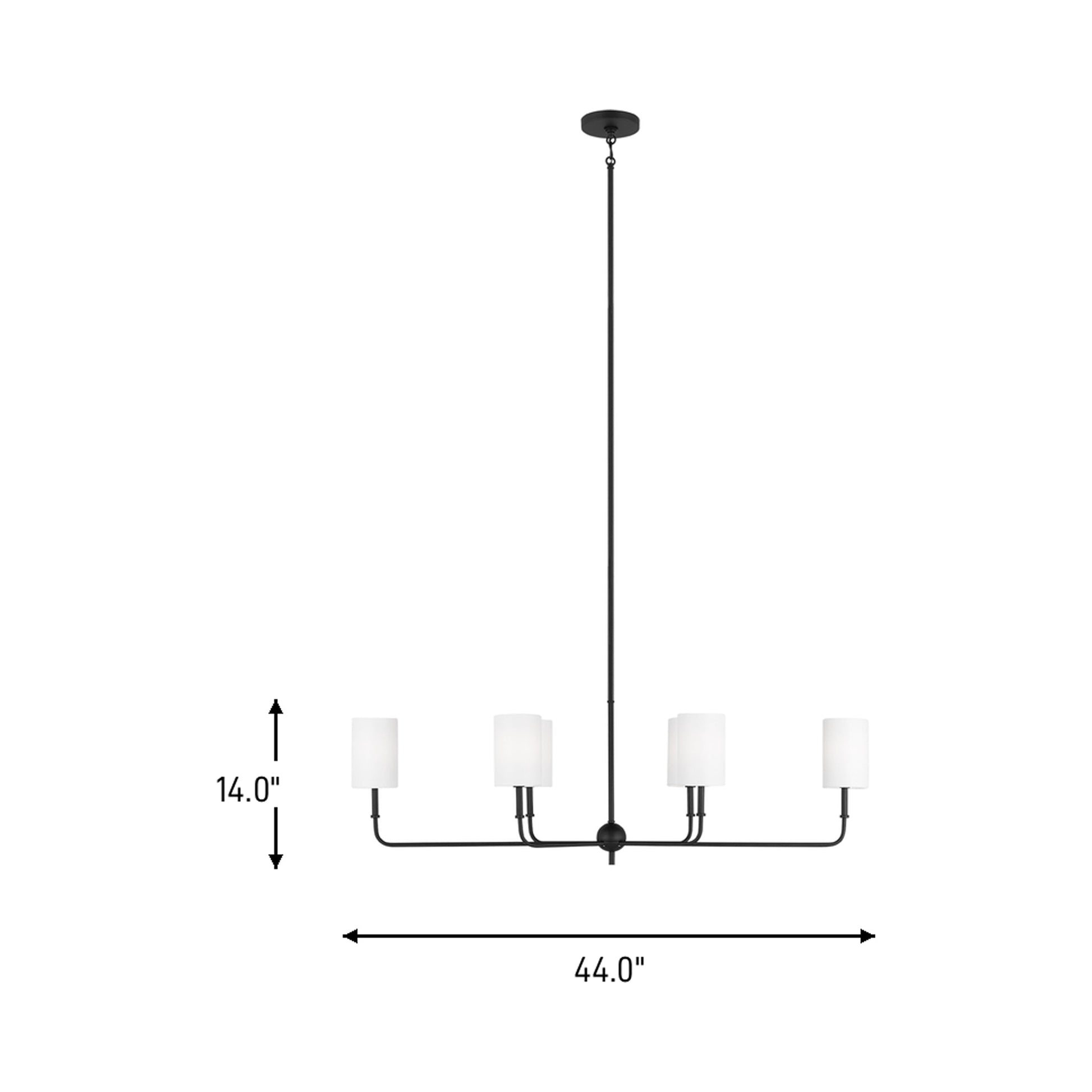 Foxdale Chandelier - line drawing.