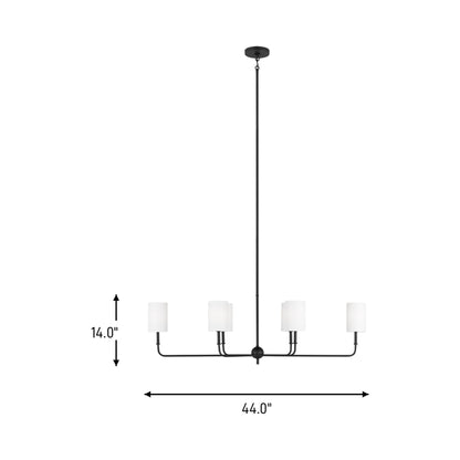 Foxdale Chandelier - line drawing.