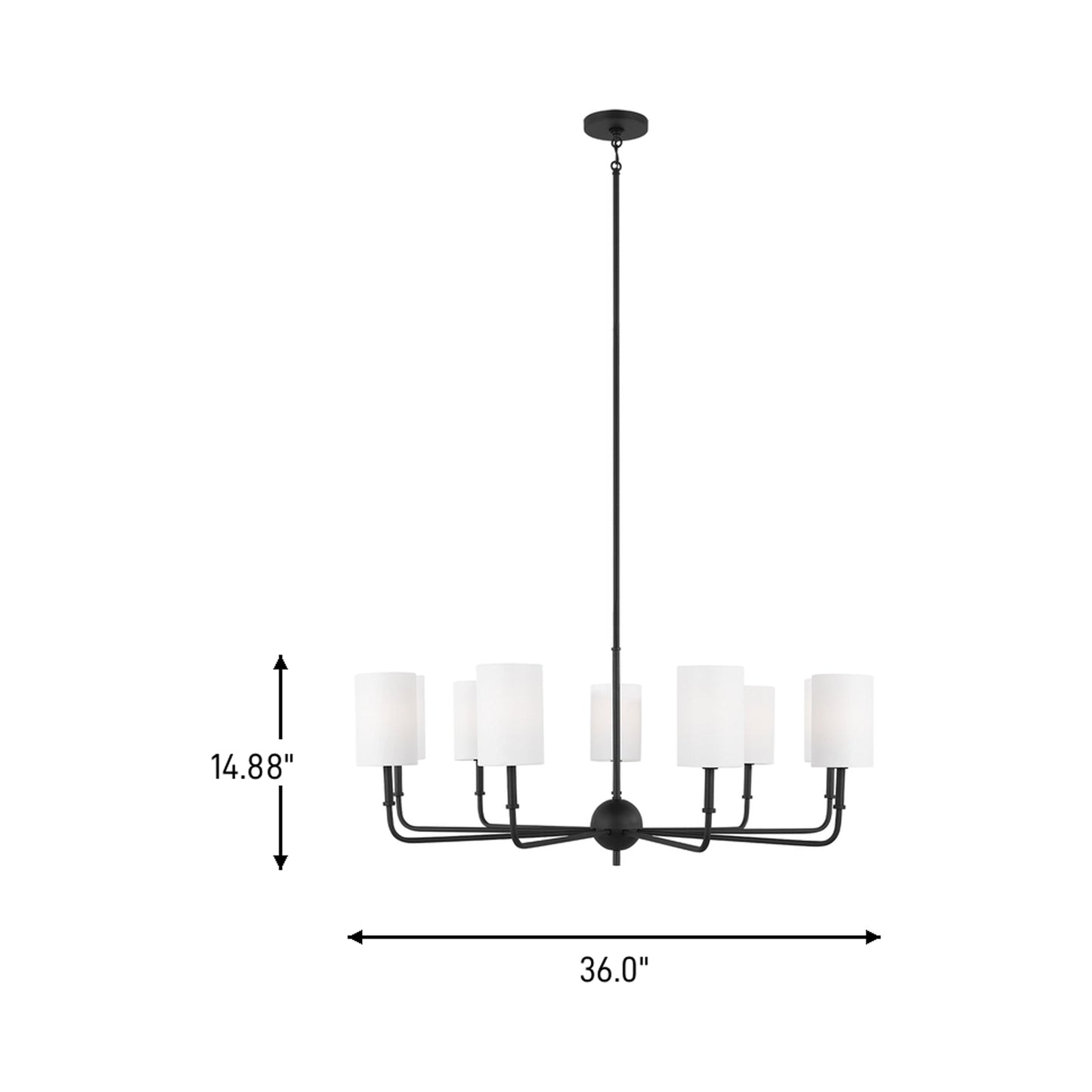 Foxdale Chandelier - line drawing.