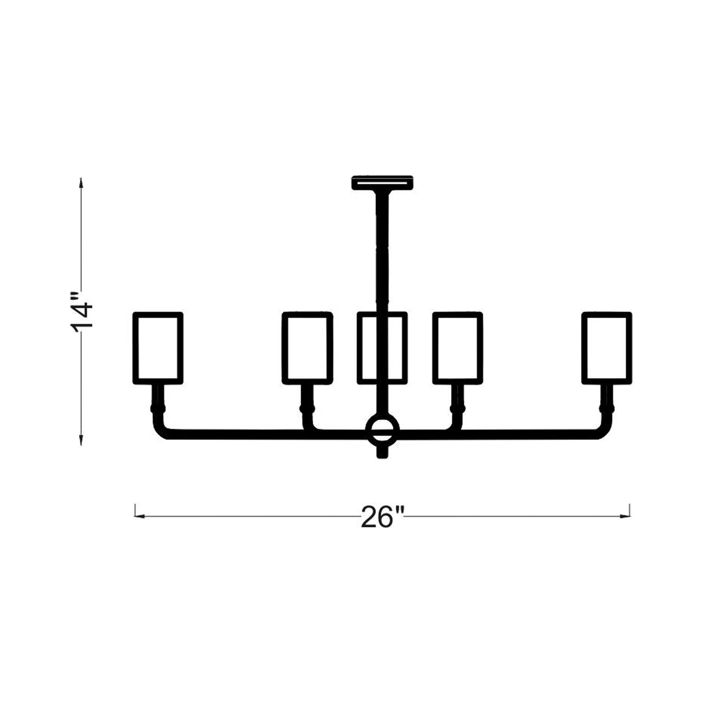 Foxdale Chandelier - line drawing.