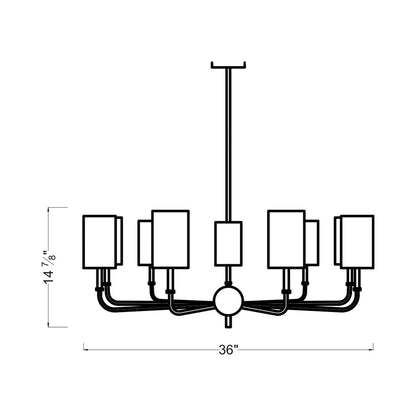 Foxdale Chandelier - line drawing.