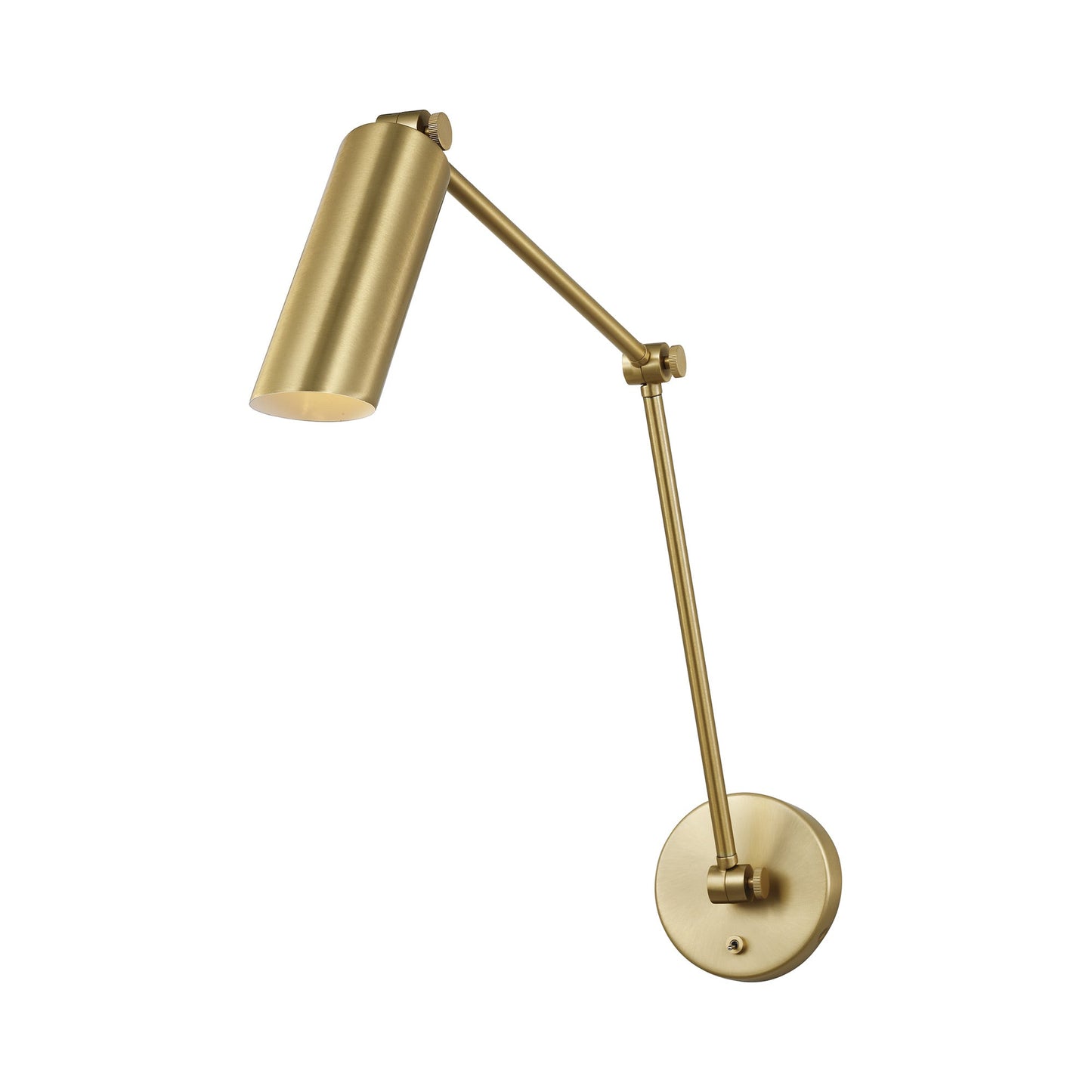Frasar Swing Arm Wall Light in Satin Brass (Double Arm).