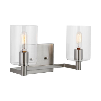 Fullton Bath Wall Light in Brushed Nickel (2-Light).