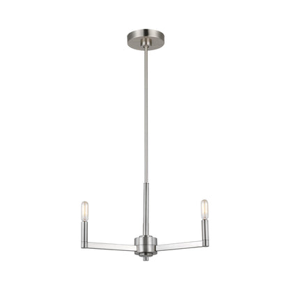 Fullton Chandelier in Brushed Nickel (3-Light/No Shade).