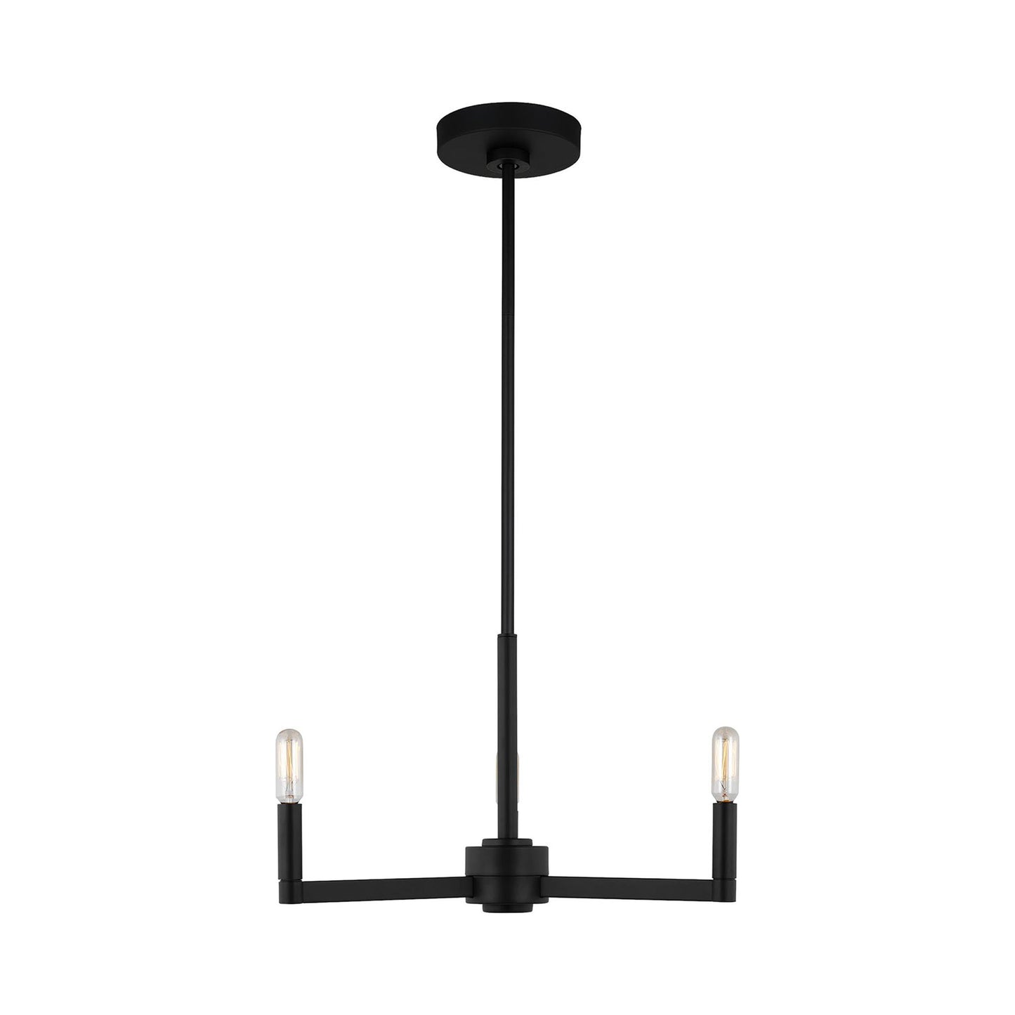 Fullton Chandelier in Midnight Black (3-Light/No Shade).