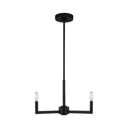Fullton Chandelier in Midnight Black (3-Light/No Shade).