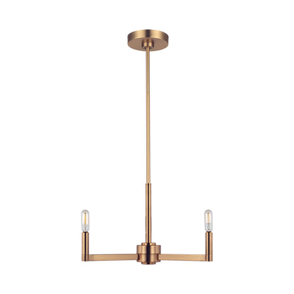 Fullton Chandelier in Satin Brass (3-Light/No Shade).