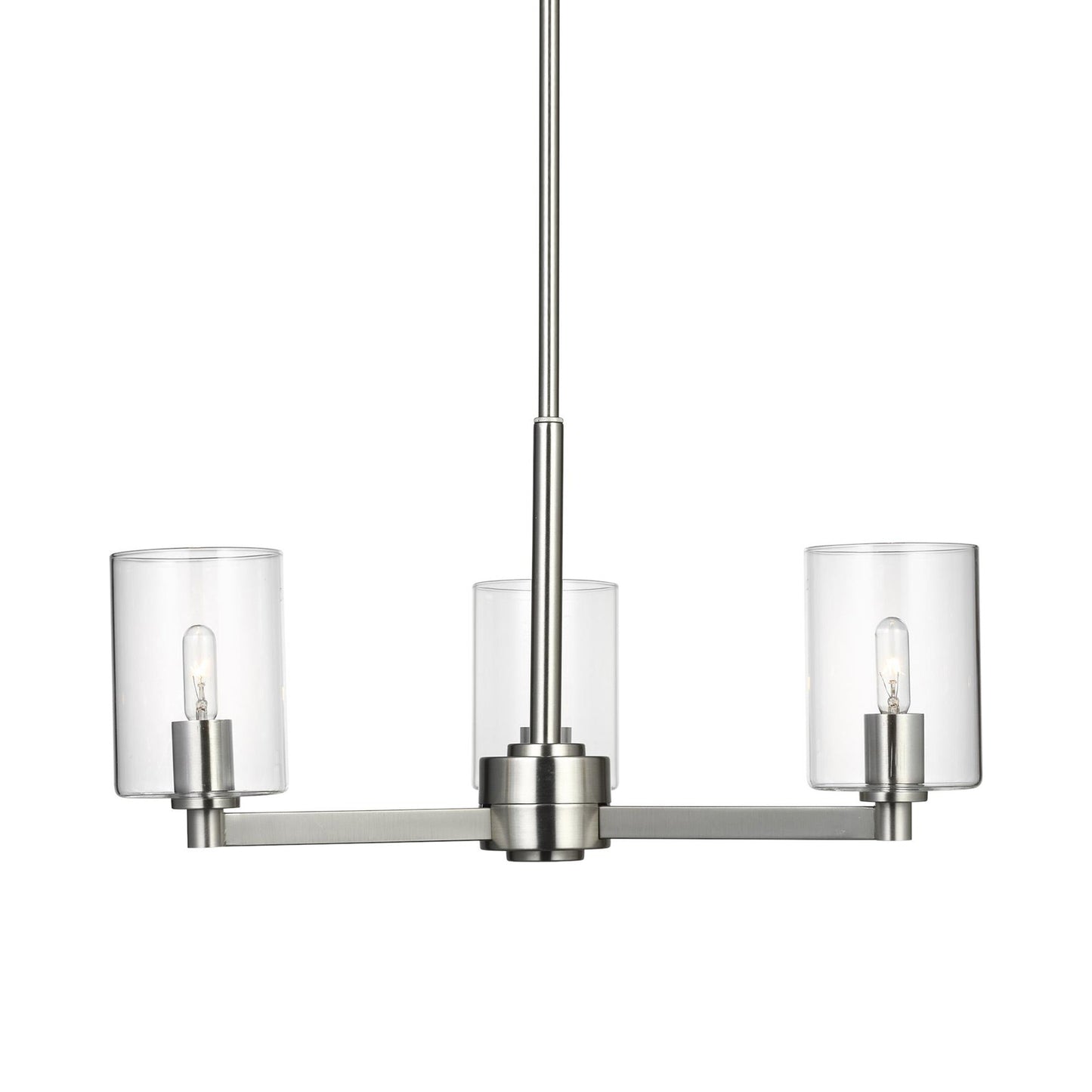 Fullton Chandelier in Brushed Nickel (3-Light/With Shade).