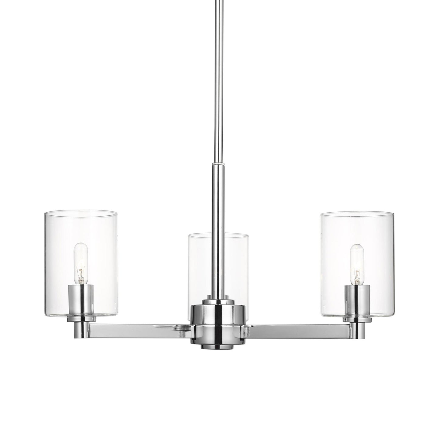 Fullton Chandelier in Chrome (3-Light/With Shade).