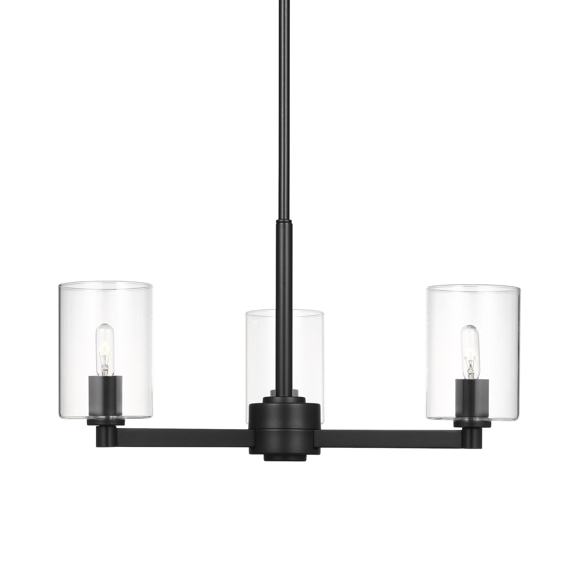 Fullton Chandelier in Midnight Black (3-Light/With Shade).