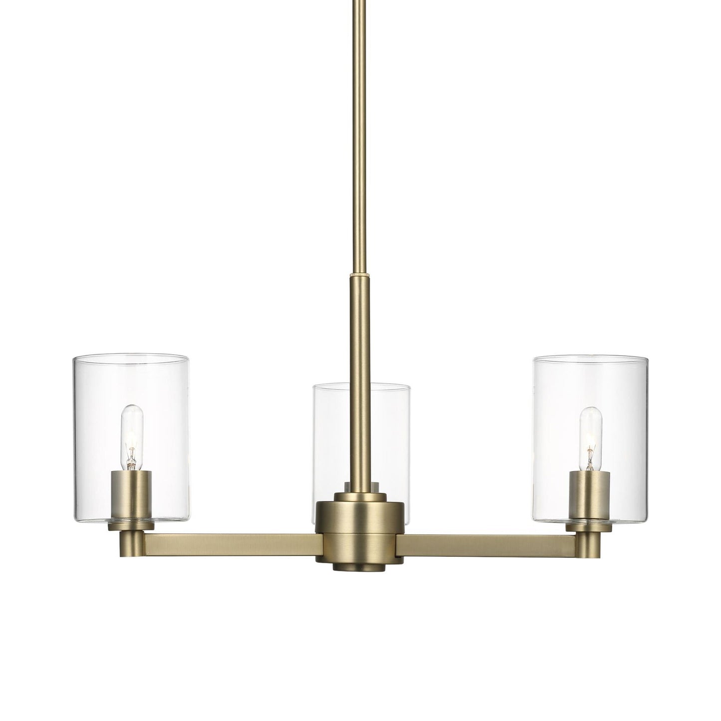 Fullton Chandelier in Satin Brass (3-Light/With Shade).