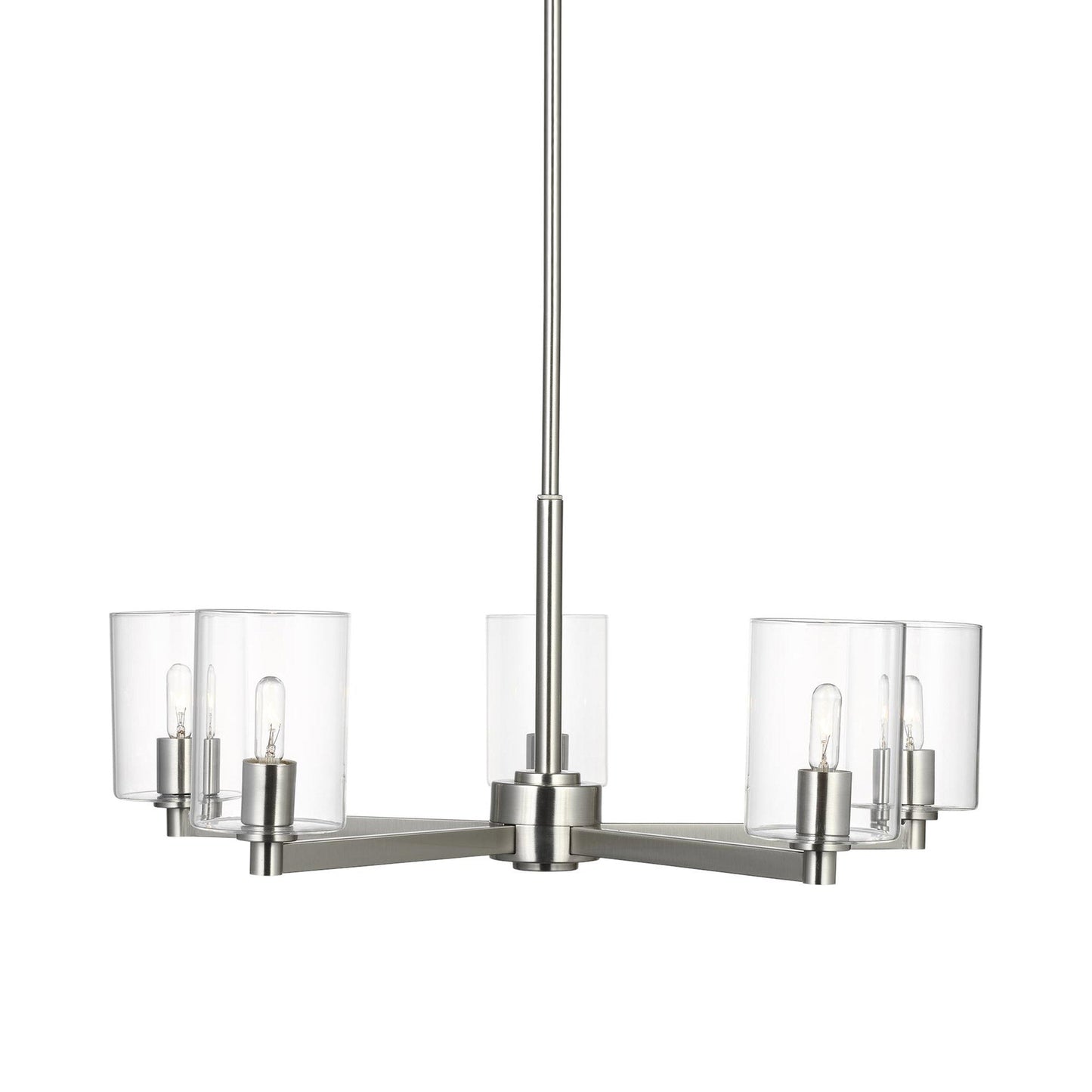 Fullton Chandelier in Brushed Nickel (5-Light/With Shade).