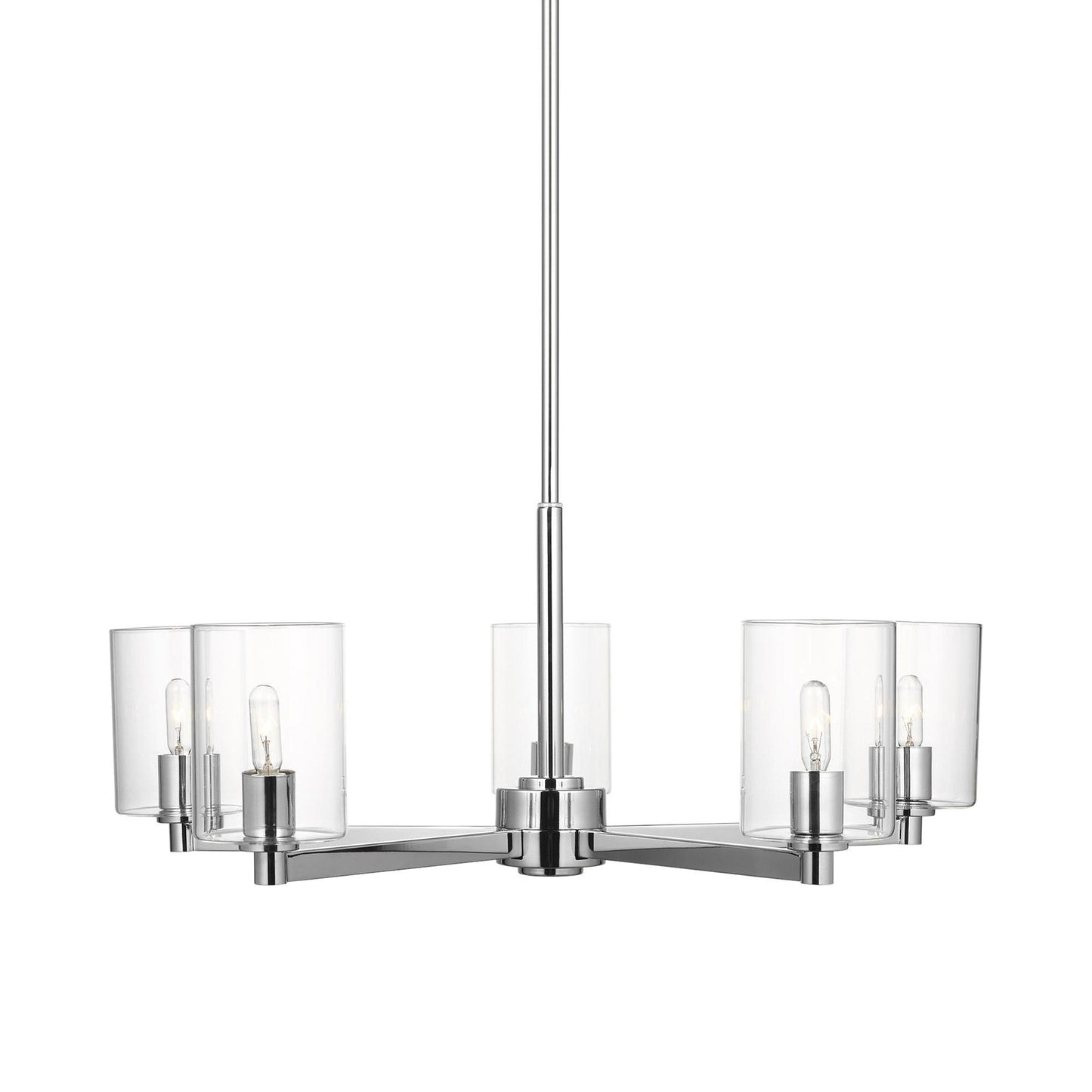 Fullton Chandelier in Chrome (5-Light/With Shade).