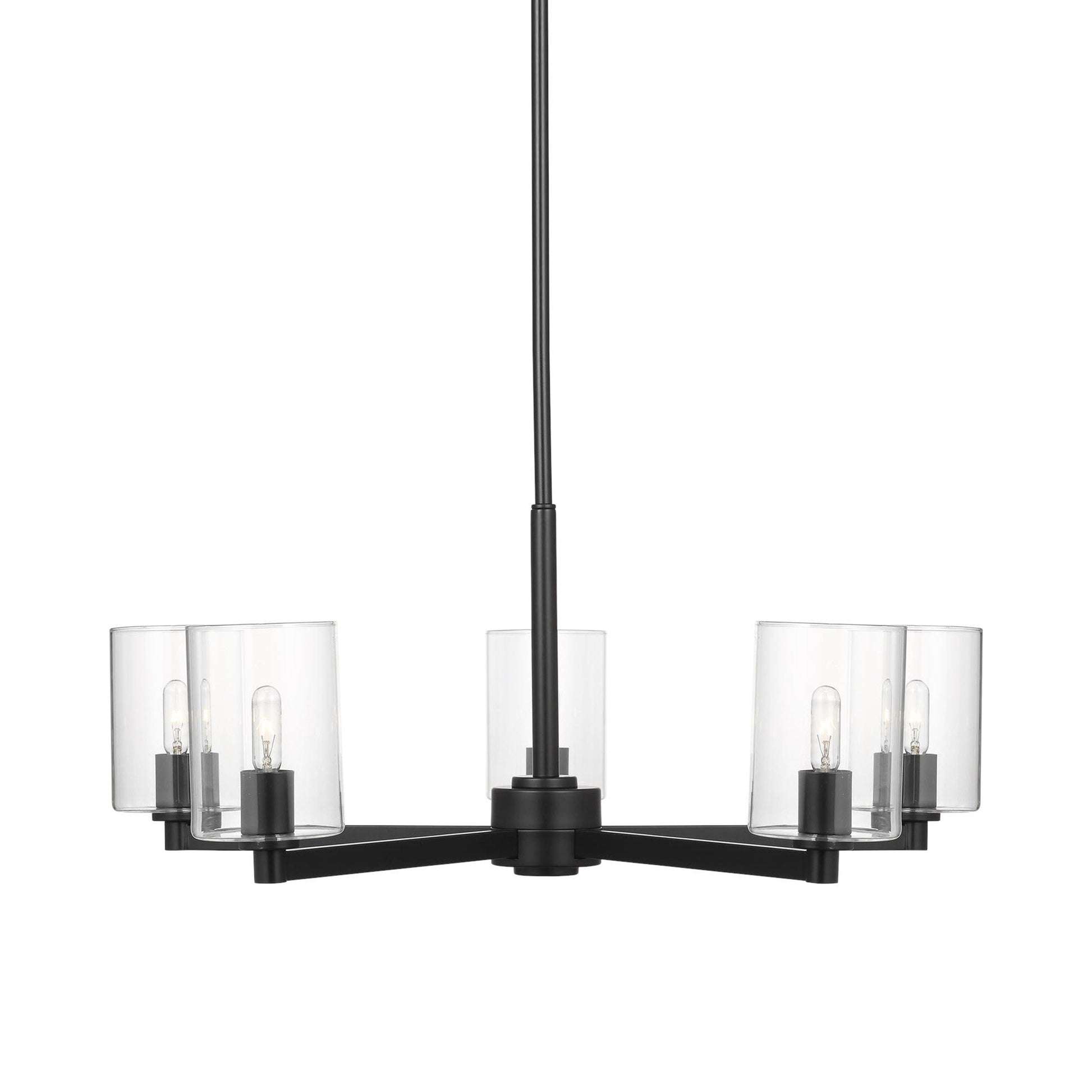 Fullton Chandelier in Midnight Black (5-Light/With Shade).