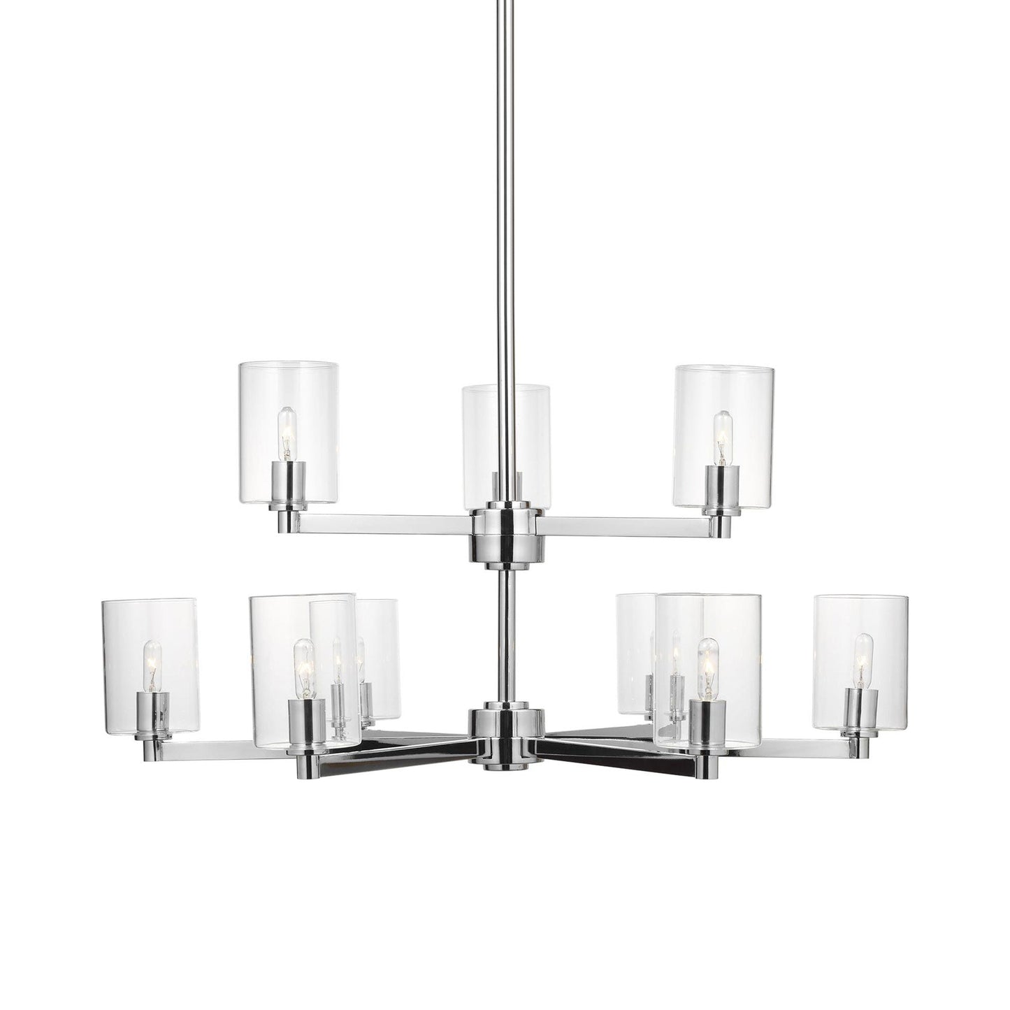 Fullton Chandelier in Chrome (9-Light/With Shade).