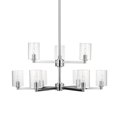 Fullton Chandelier in Chrome (9-Light/With Shade).
