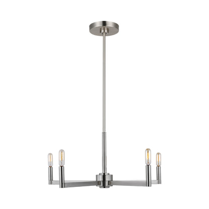 Fullton Chandelier in Brushed Nickel (5-Light/No Shade).