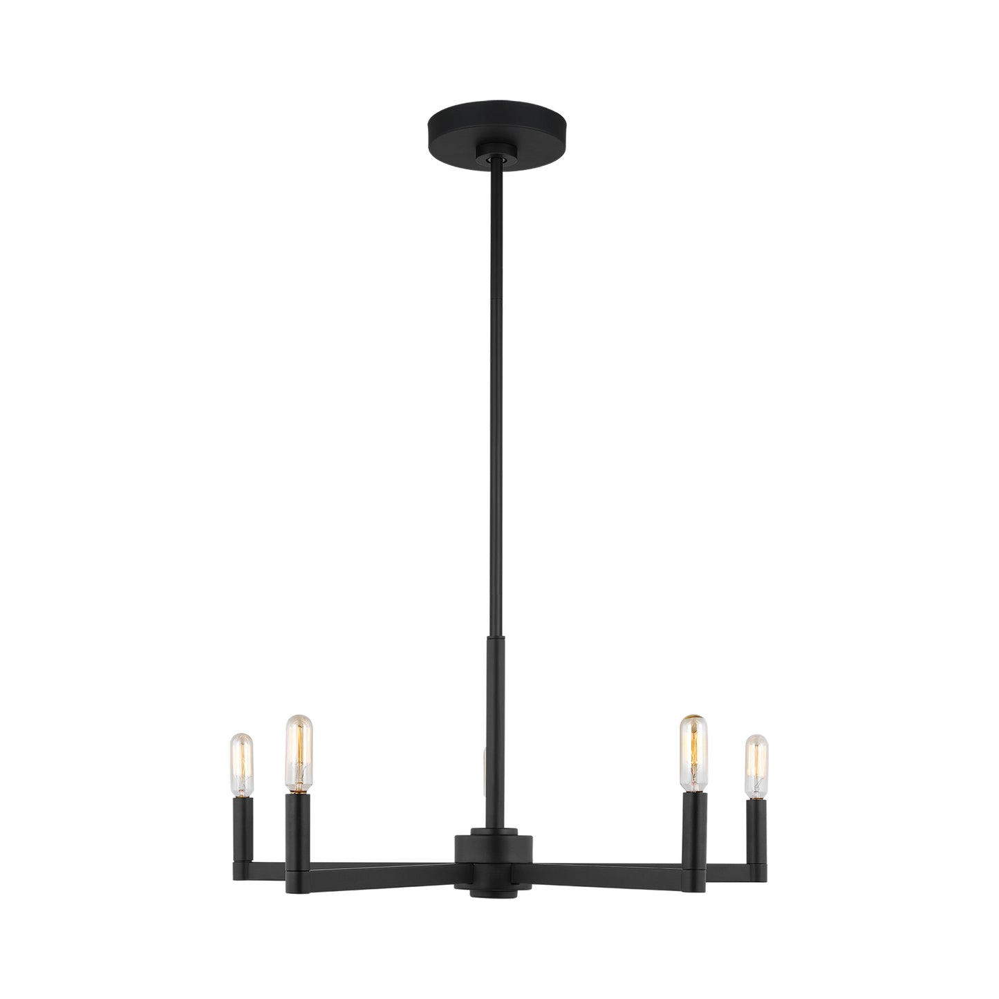 Fullton Chandelier in Midnight Black (5-Light/No Shade).