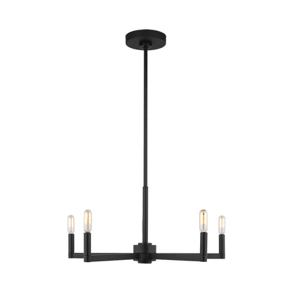 Fullton Chandelier in Midnight Black (5-Light/No Shade).