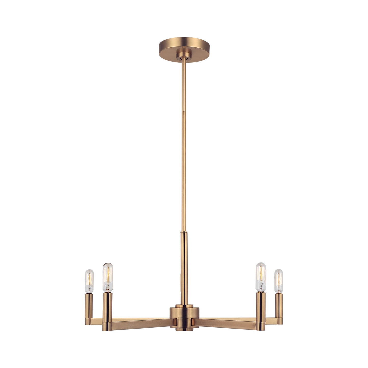 Fullton Chandelier in Satin Brass (5-Light/No Shade).