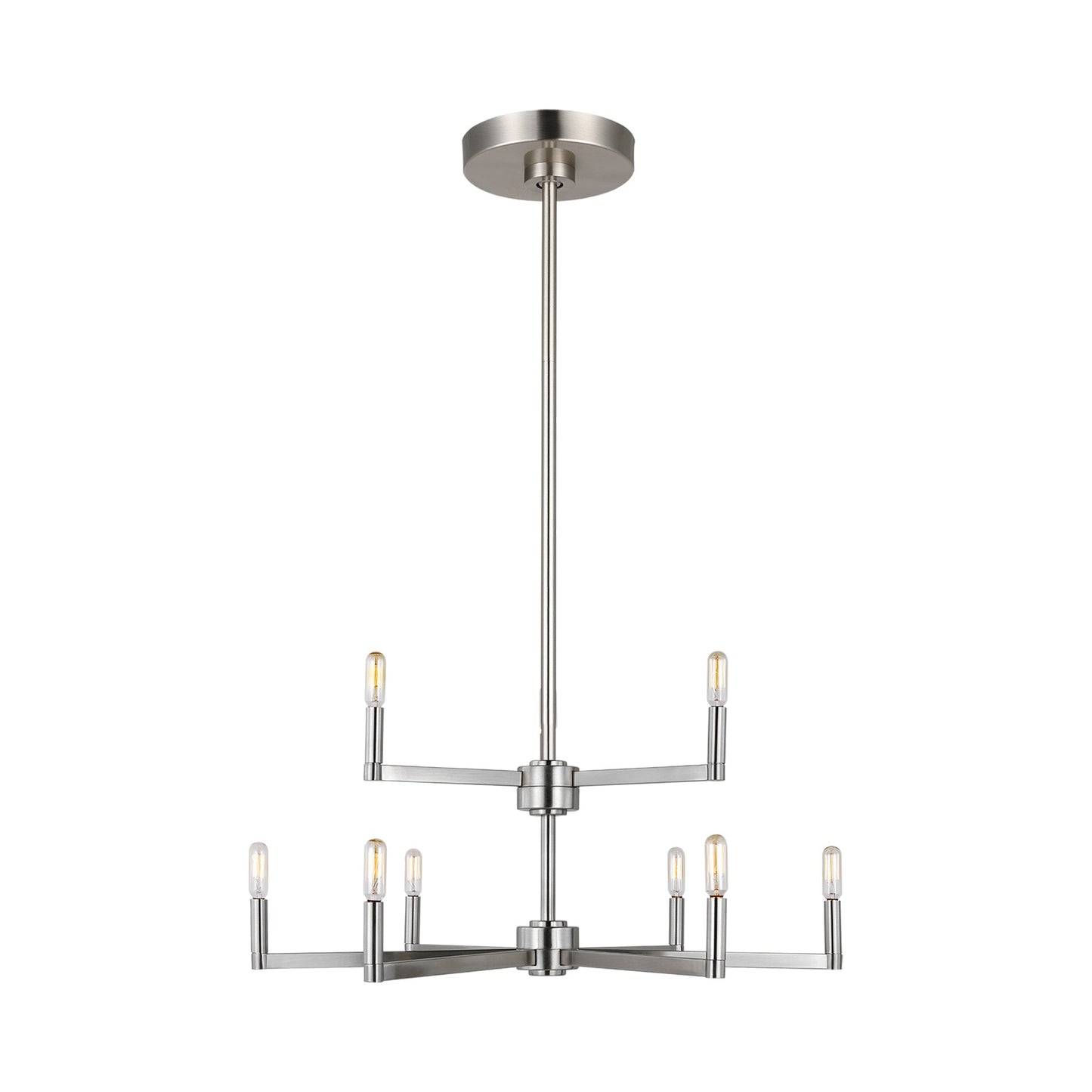 Fullton Chandelier in Brushed Nickel (9-Light/No Shade).