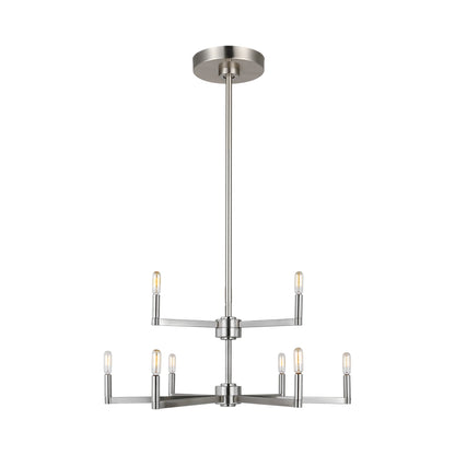 Fullton Chandelier in Brushed Nickel (9-Light/No Shade).