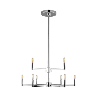 Fullton Chandelier in Chrome (9-Light/No Shade).