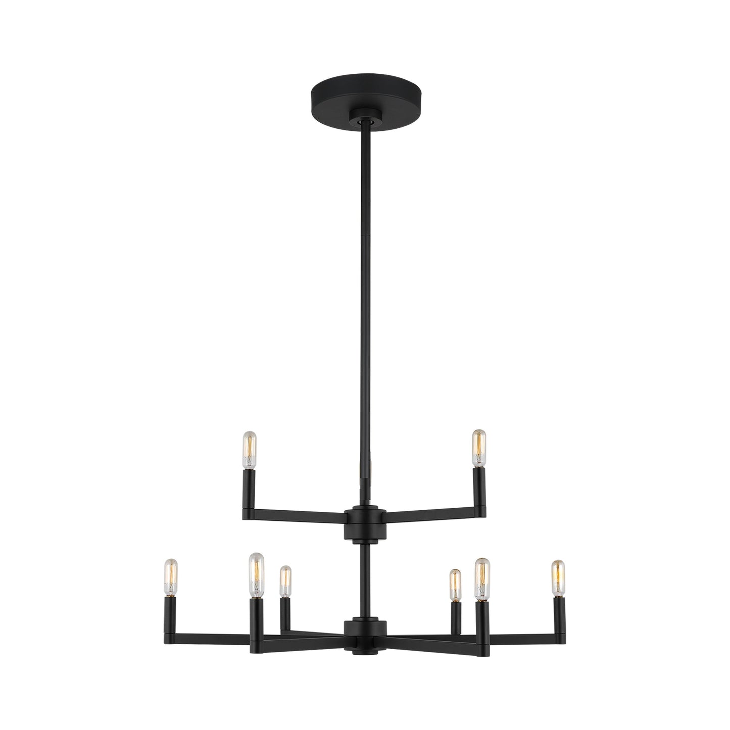 Fullton Chandelier in Midnight Black (9-Light/No Shade).