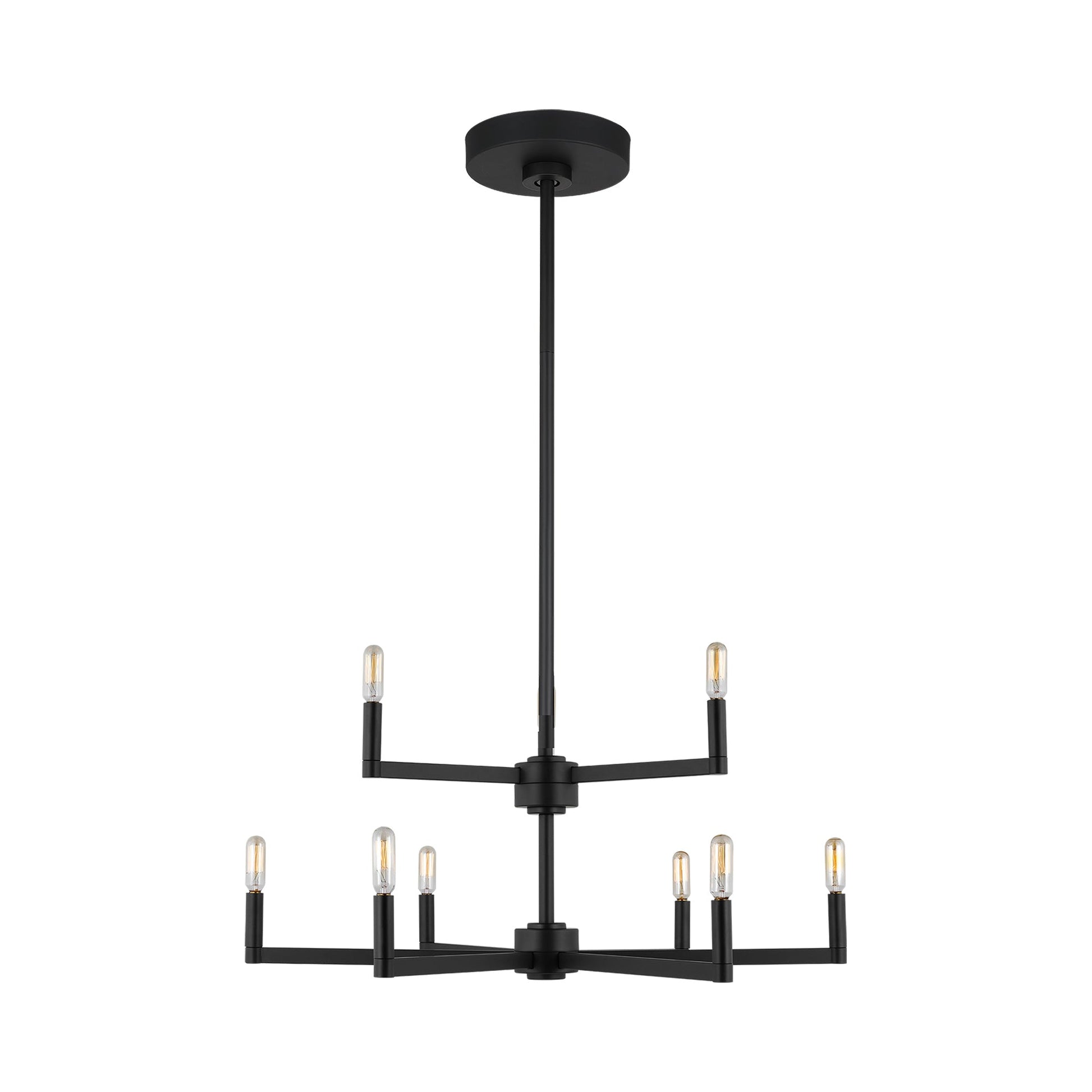 Fullton Chandelier in Midnight Black (9-Light/No Shade).