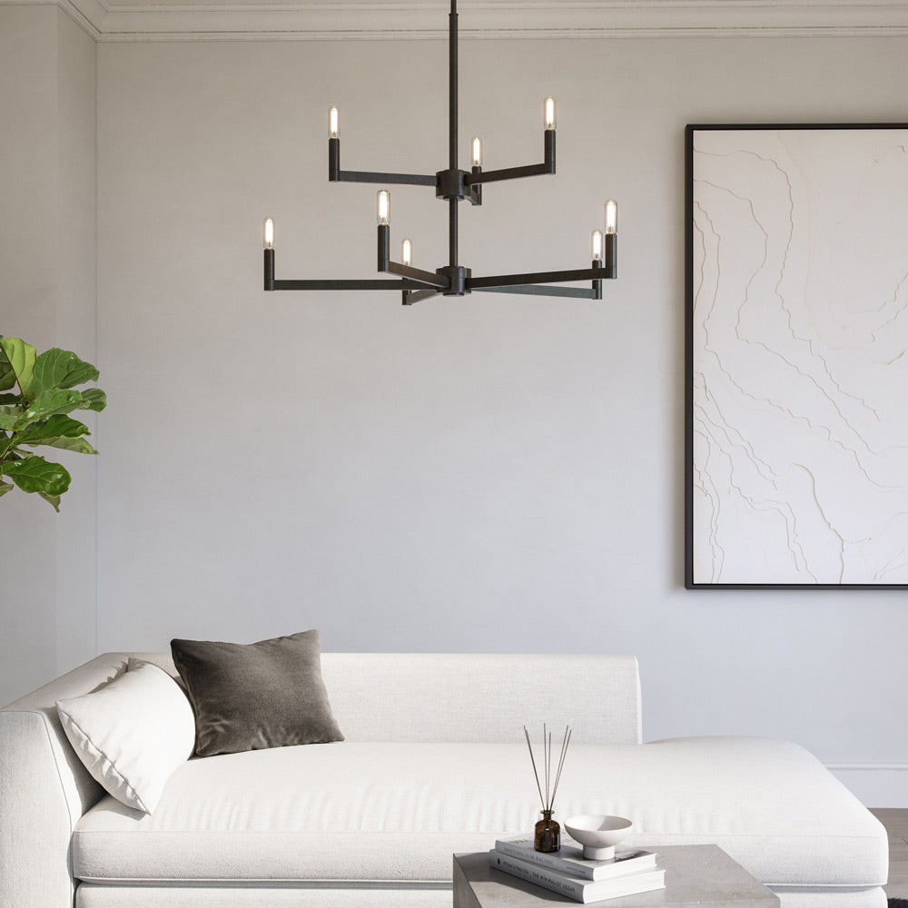 Fullton Chandelier in living room.